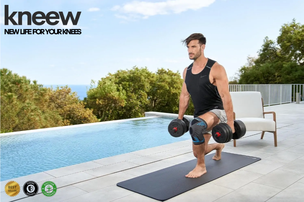 KNEEW™  Rodillera de compresión con almohadilla de gel y estabilizadores laterales - Alivio 360